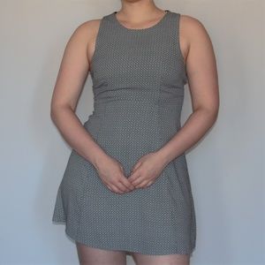 Black + White Banana Republic Fit and Flare Dress